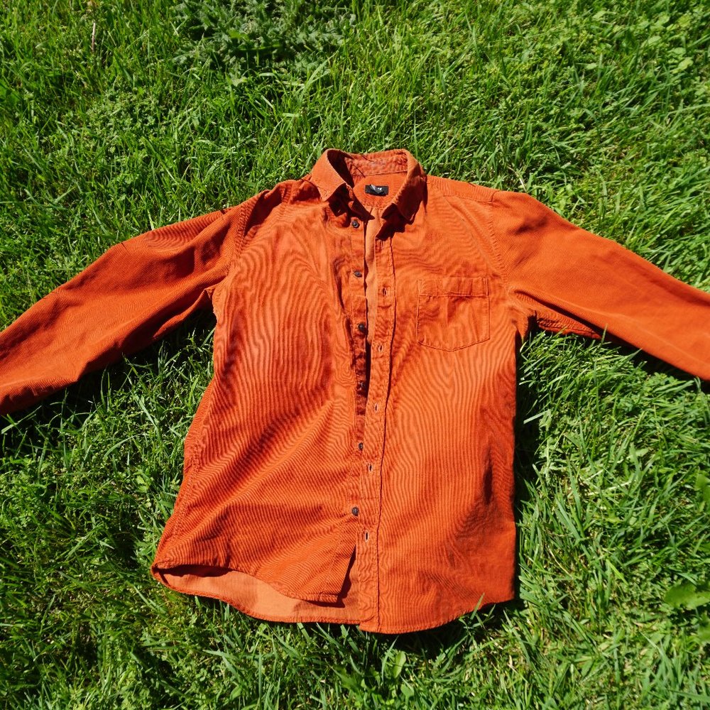 H&M orange corduroy button-down